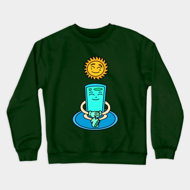 Cartoon funny meditation Crewneck Sweatshirt by Andrew Hau